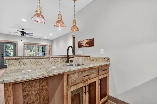 a backyard of a house with lots of green space