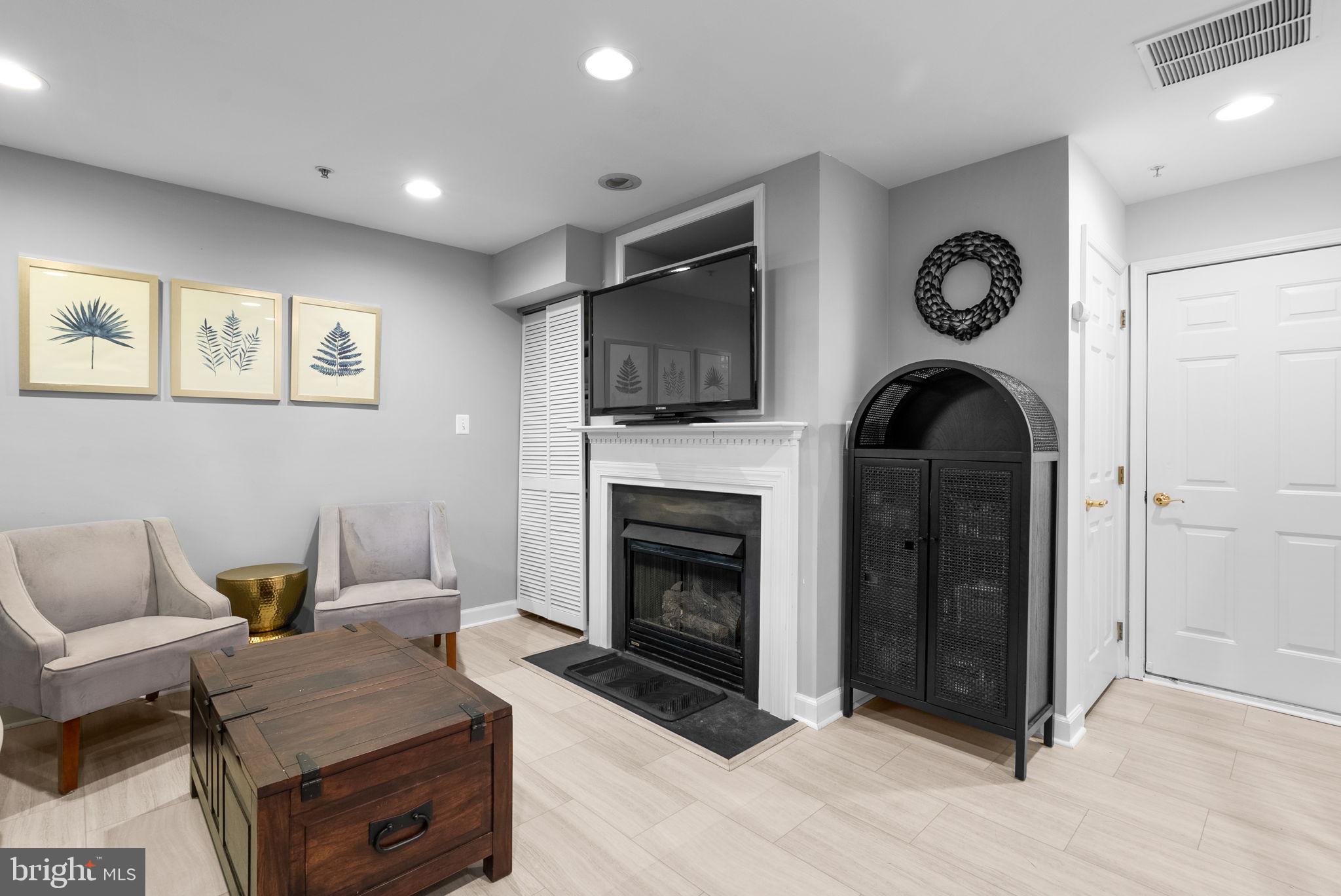 8521 Cameron Street Silver Spring, MD 20910 - Photo 33 of 45 Lower Level Family Room with Gas Fireplace