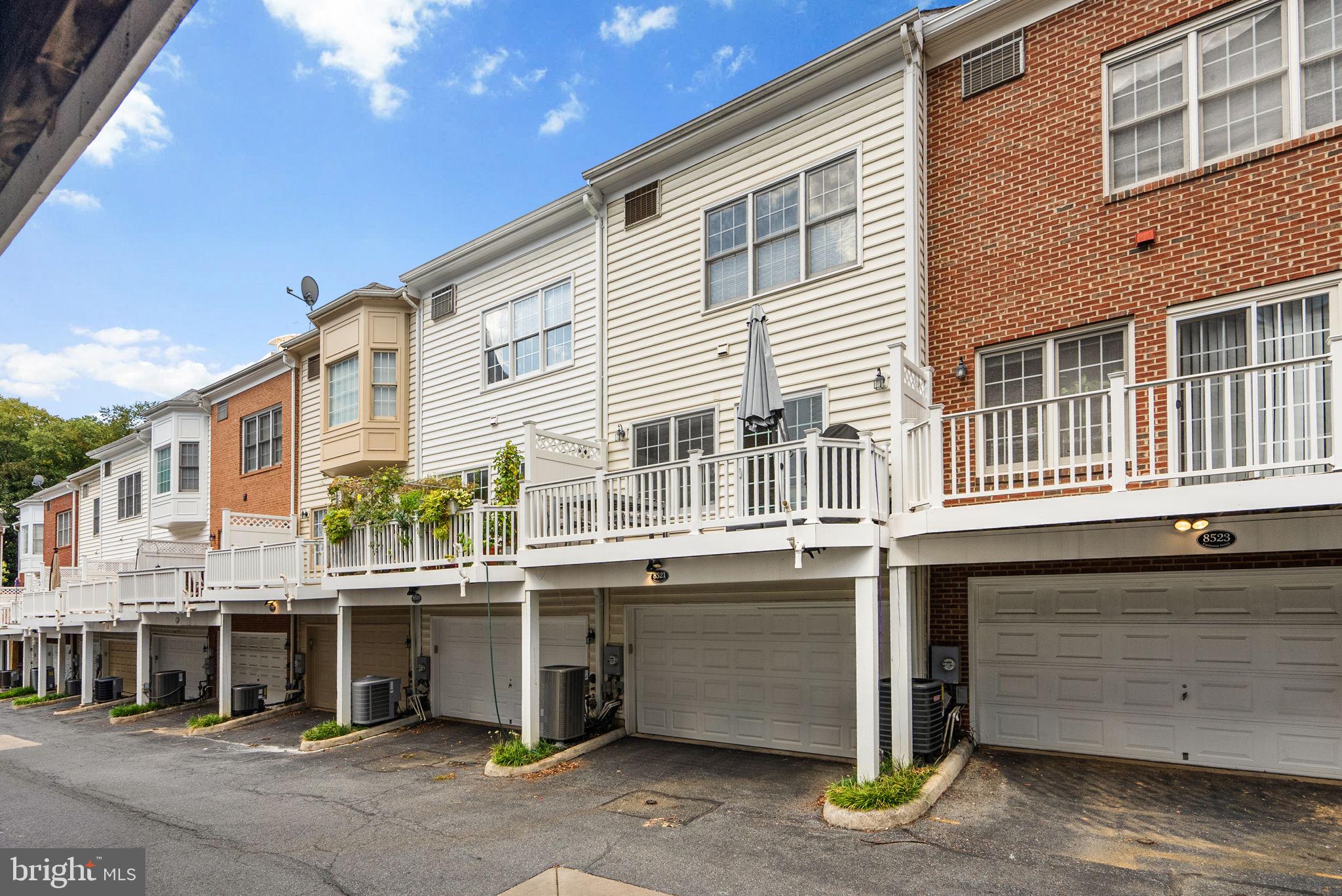 8521 Cameron Street Silver Spring, MD 20910 - Photo 40 of 45 Rear of Home with Balcony and 2-Car Garage