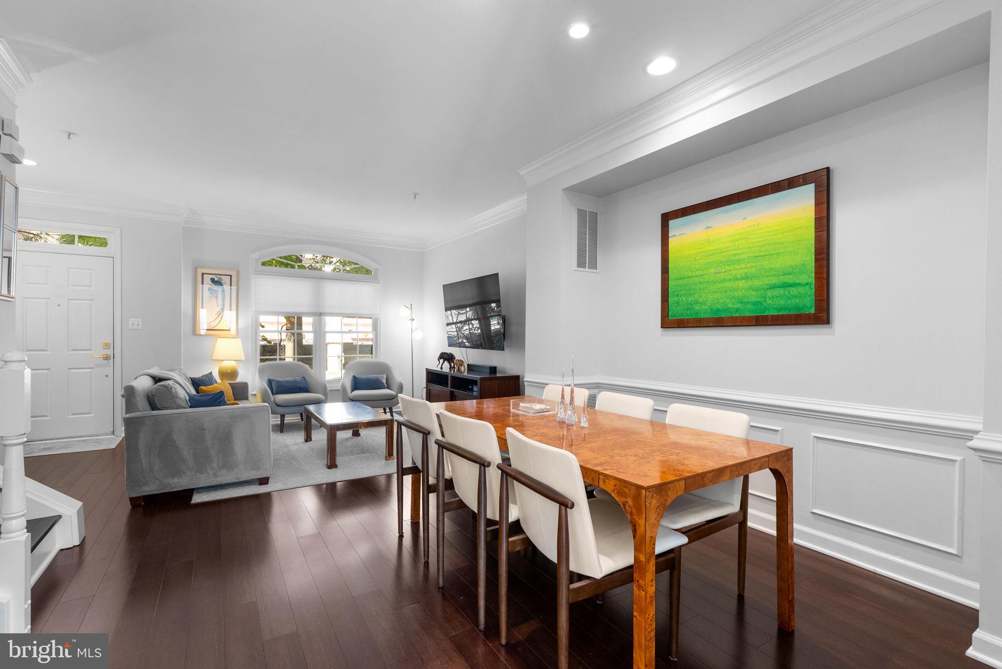 8521 Cameron Street Silver Spring, MD 20910 - Photo 8 of 45 Dining/Living Room with Crown Molding