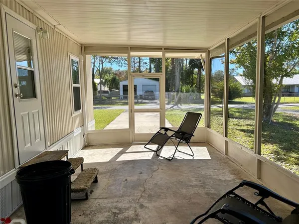 a building outdoor space with patio furniture