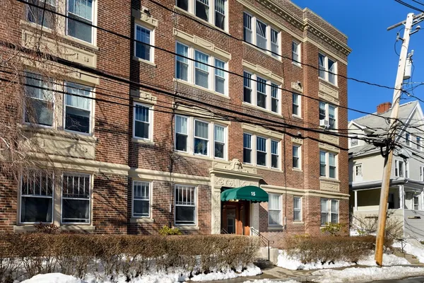 a front view of a building