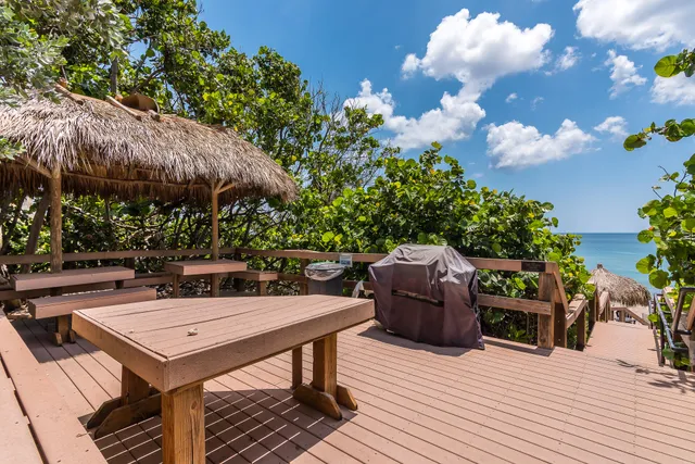 a view of a dinning table and chairs in patio of the house