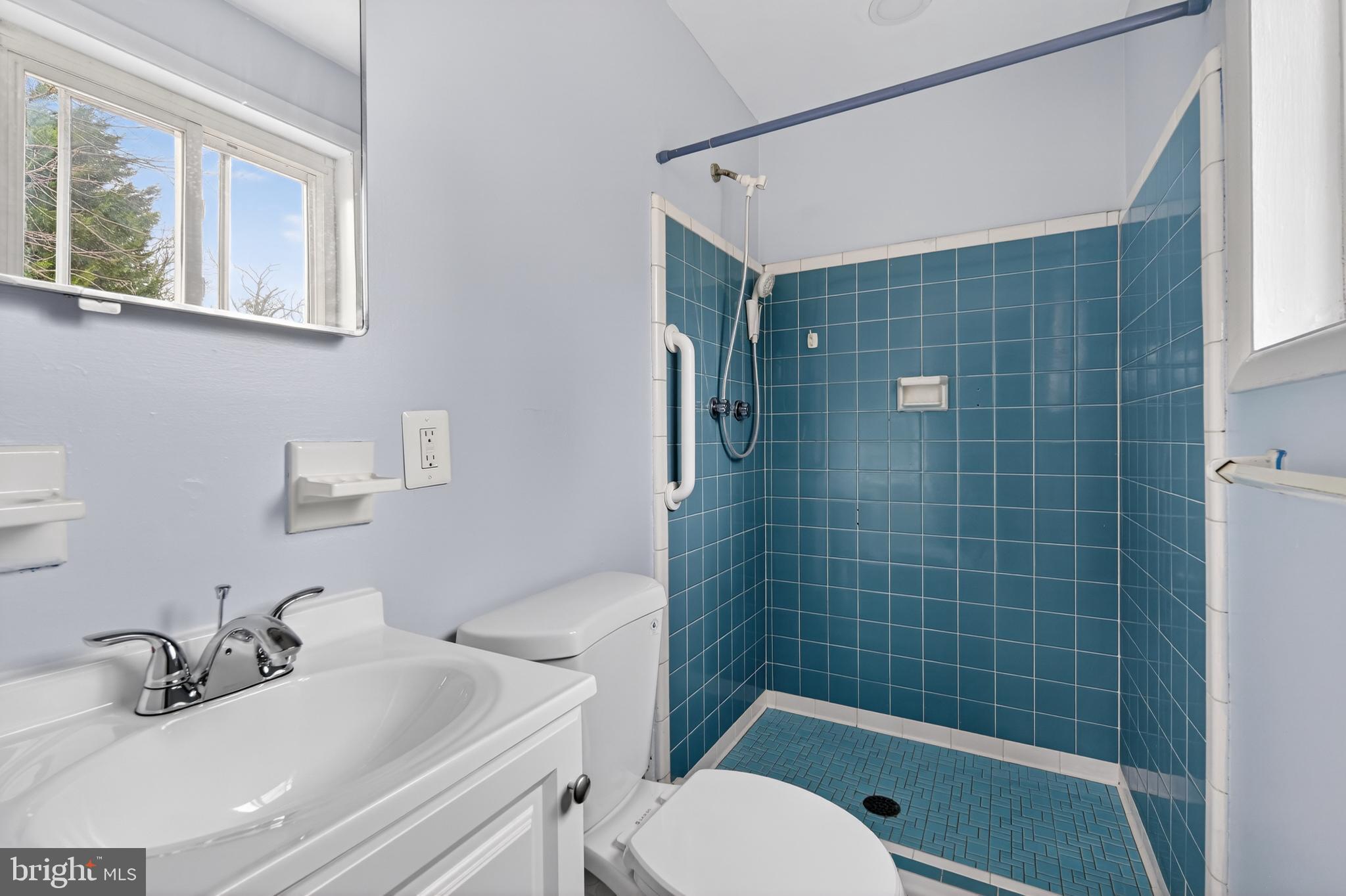 3505 N Street Southeast Washington, DC 20019 - Photo 7 of 29 a bathroom with a sink toilet a mirror and shower