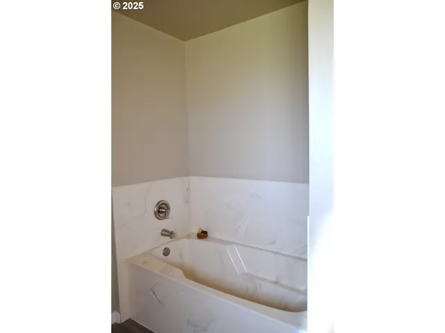 a bathroom with a bathtub and shower