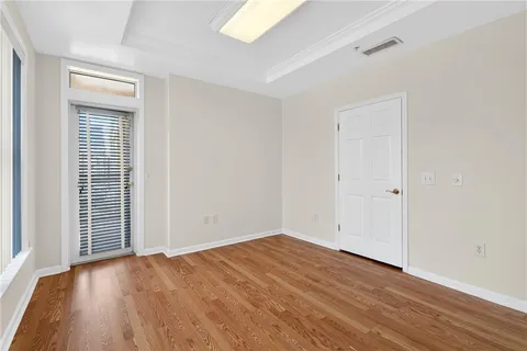 a view of a livingroom with furniture window and outside view