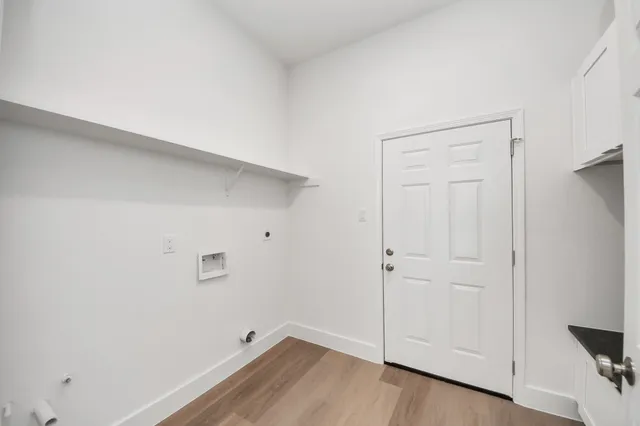 a view of wooden cabinets