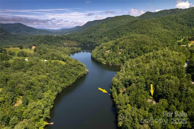 a view of a lake with a mountain in the background