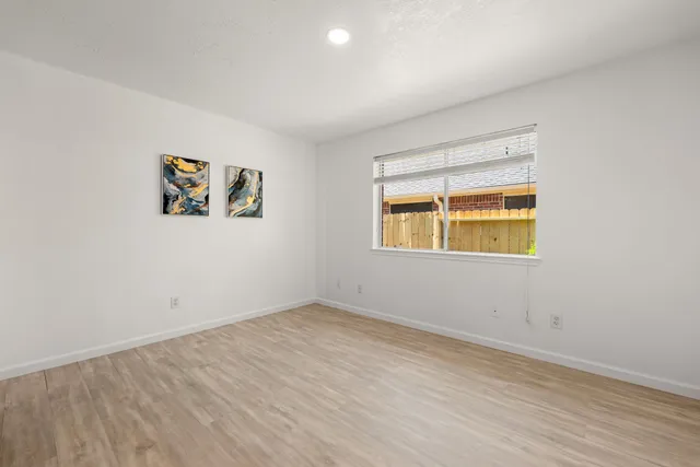 an empty room with a window