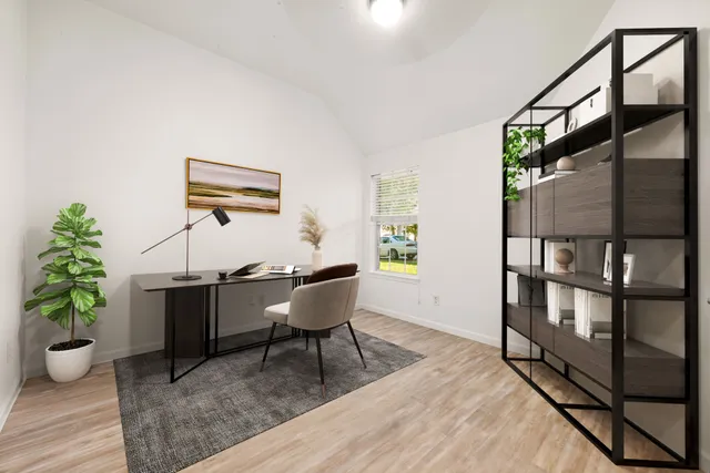 a living room with furniture