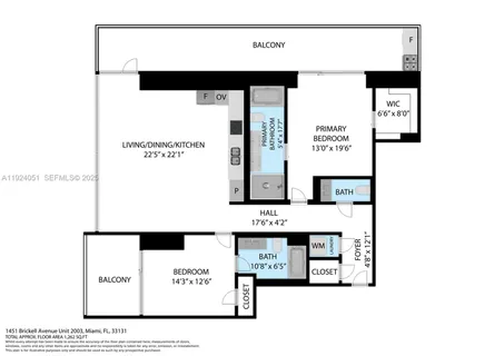 $1,895,000 | 1451 Brickell Avenue, Unit 2003, Miami, FL 33131