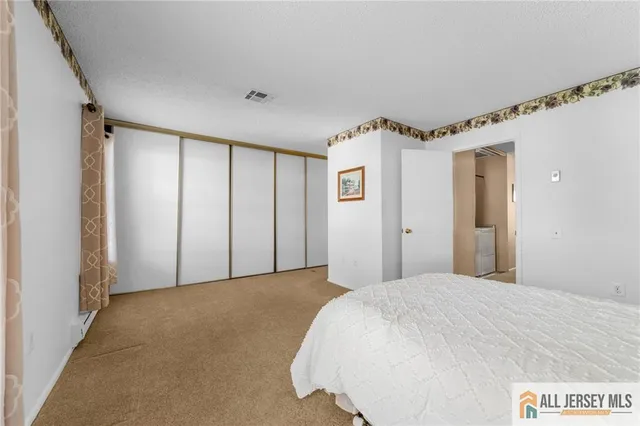 a view of a bedroom with closet area