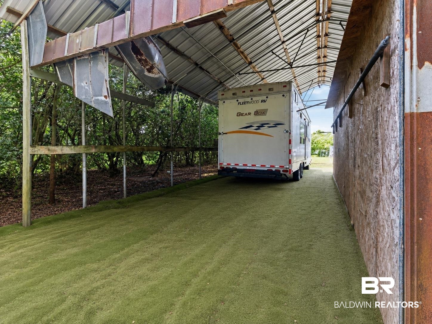 26788 Feely Road Elberta, AL 36530 - Photo 29 of 31 Covered open-air structure featuring a metal roof and exposed support beams