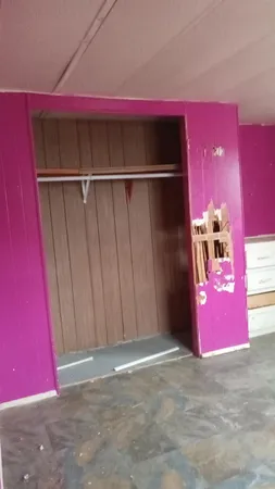 a view of a red door