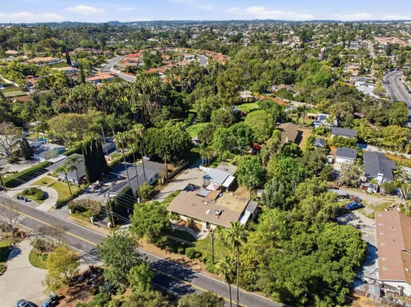 an aerial view of residential house with outdoor space