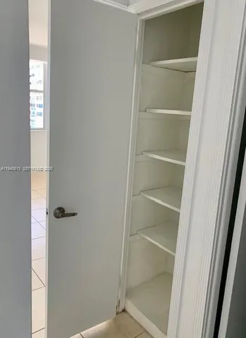 a view of a closet area