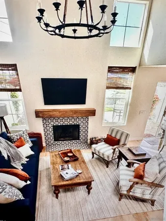 a living room with furniture