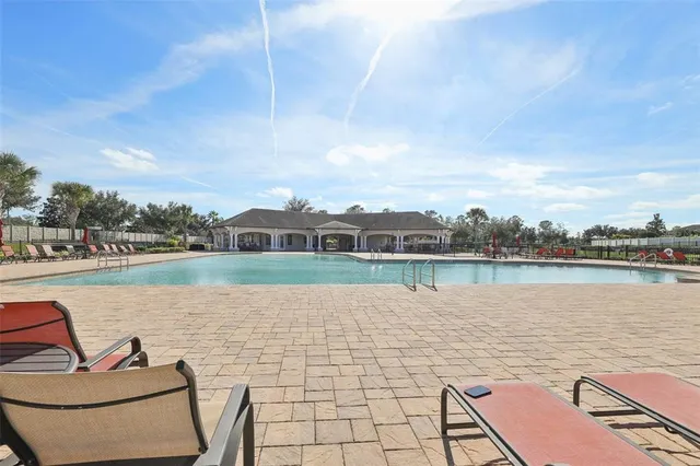 a view of lake with green space