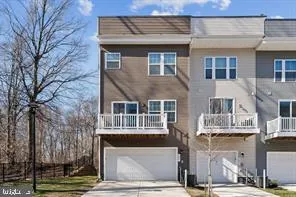 a front view of a building with a street