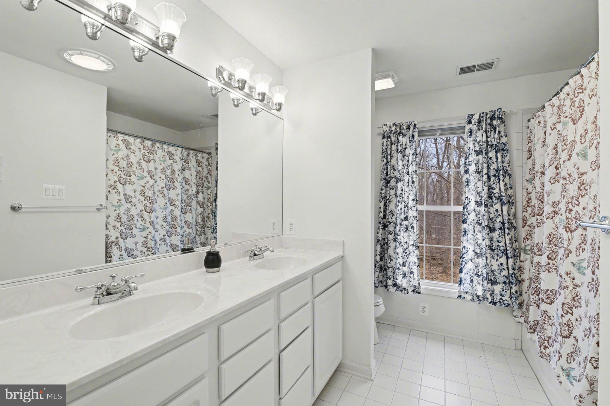 1645 Timber Summit Drive Westminster, MD 21157 - Photo 34 of 52 a bathroom with a double vanity sink mirror and shower