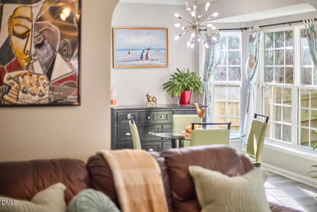 a view of a room that has a window