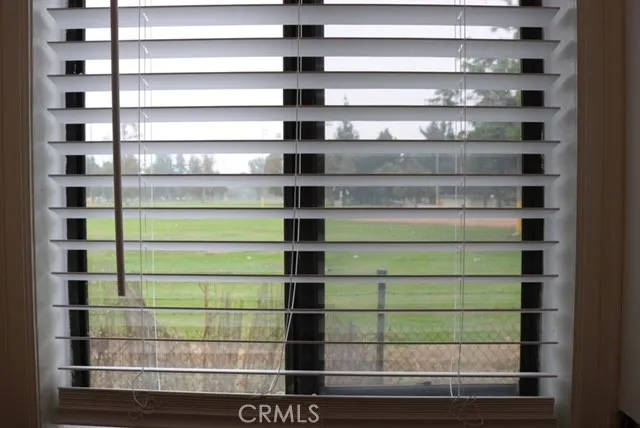 a view of a glass door