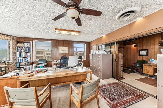 a living room with a couch and a table