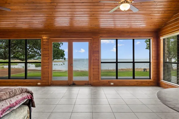 a view of a porch with furniture