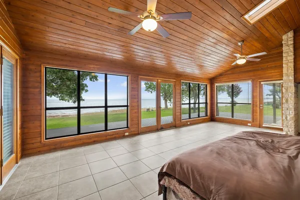 a view of lobby with furniture and floor to ceiling window