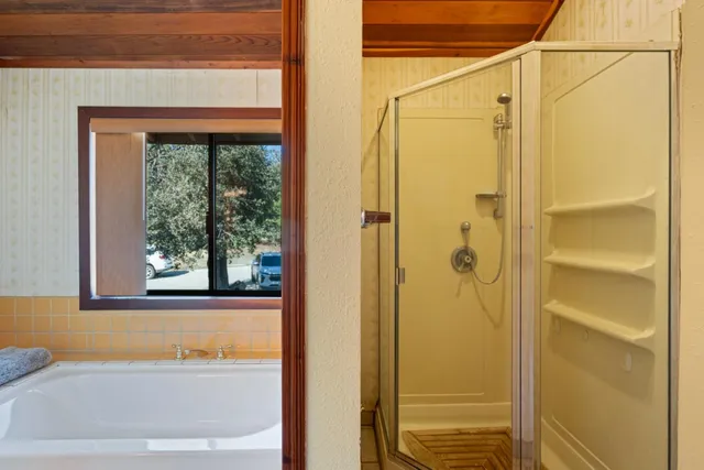 a view of a backyard