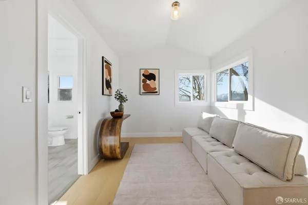 a living room with furniture