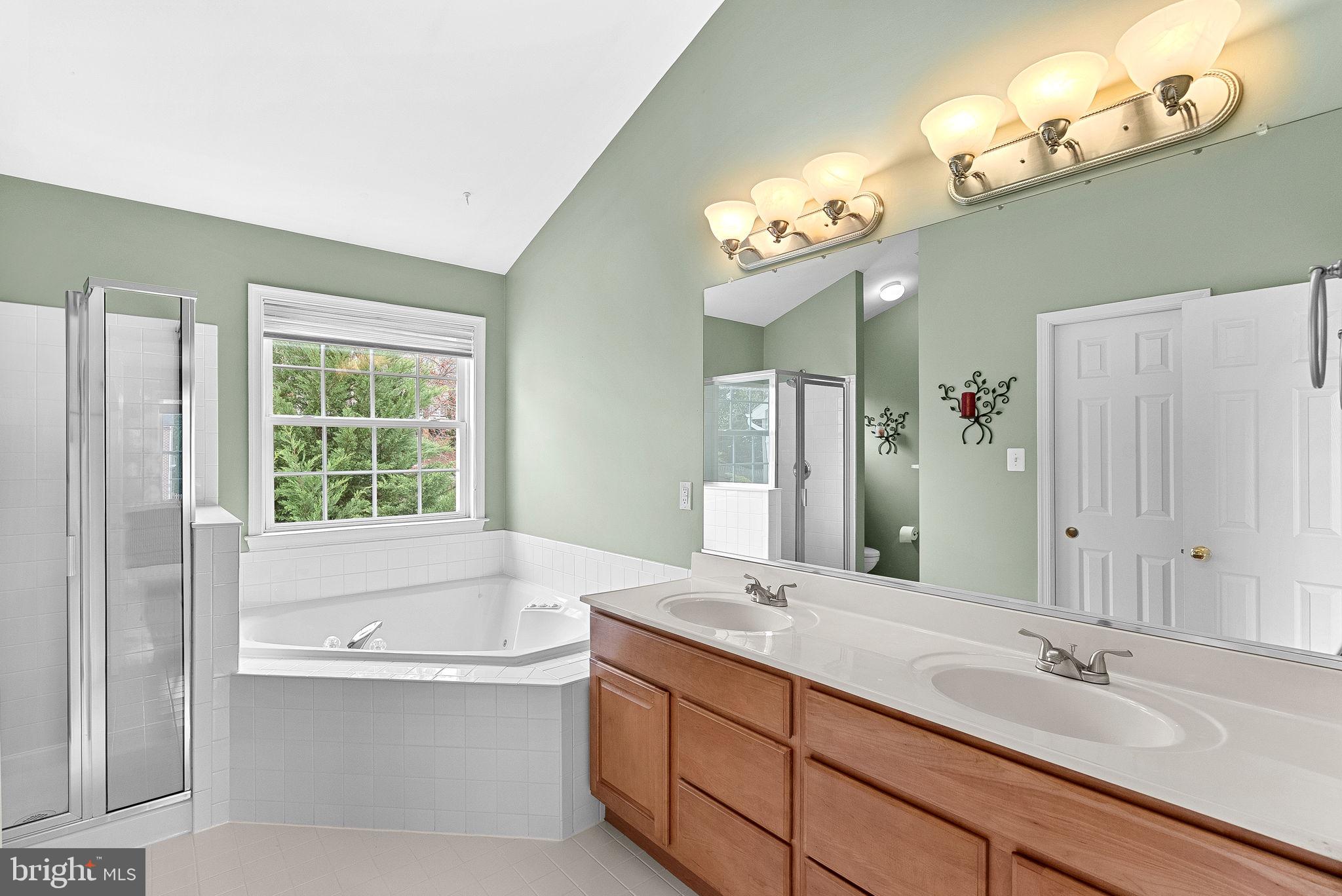 1921 Harvest Drive Winchester, VA 22601 - Photo 26 of 44 a bathroom with a tub a double vanity sink and a mirror