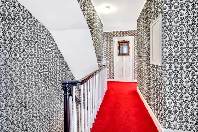 a view of kitchen with stove cabinets and outdoor space