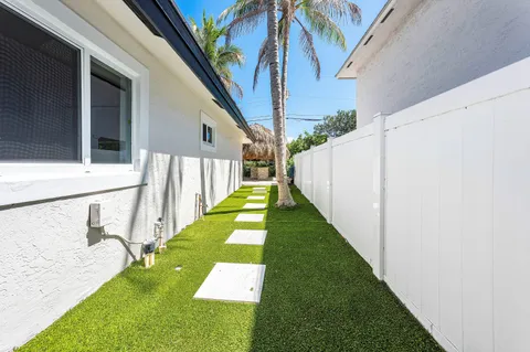 a view of an entryway with a garden