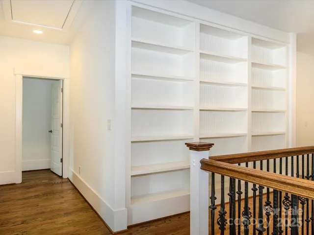 a view of a room with empty racks
