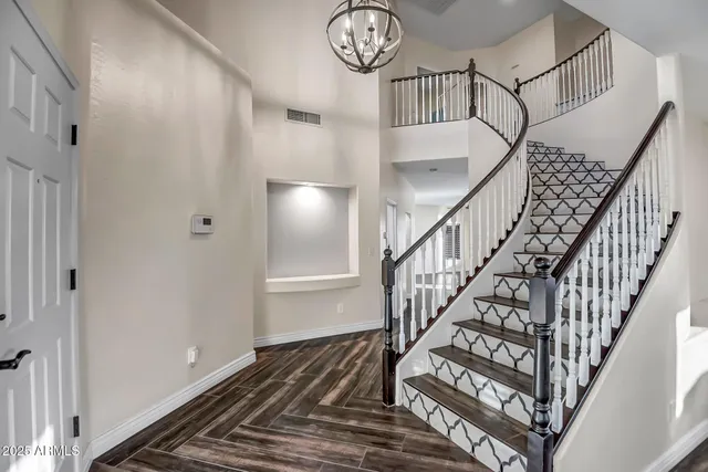 a view of entryway with wooden floor