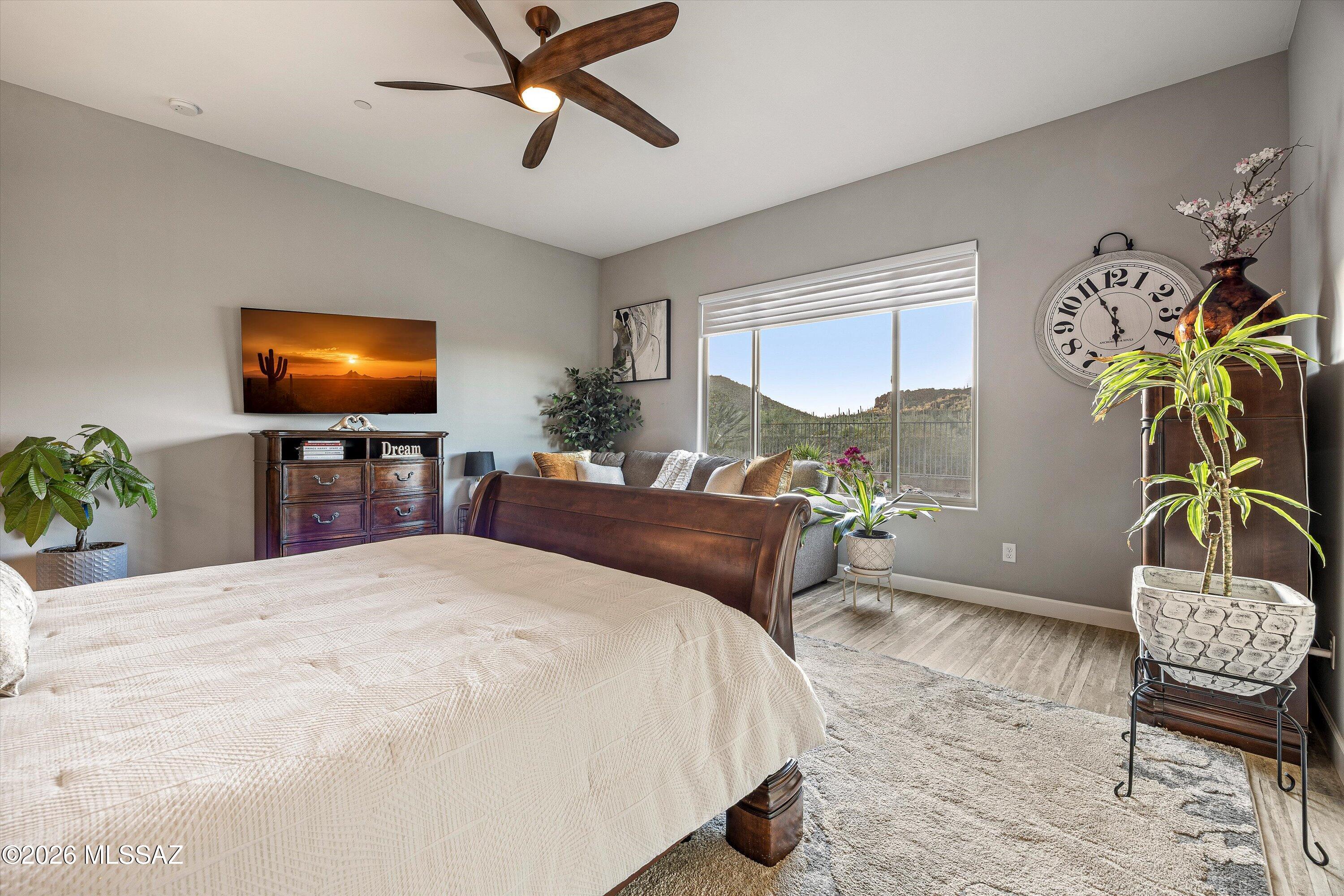 8489 North Lone Ranger Road Tucson, AZ 85743 - Photo 25 of 50 Primary bedrm with a VIEW!