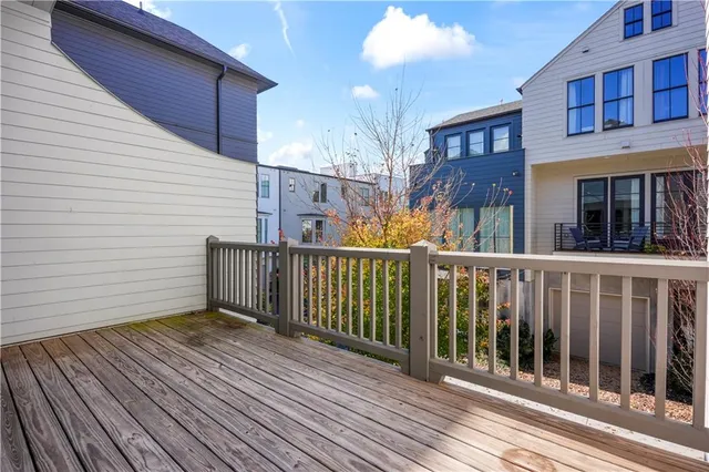 a view of a brick house with wooden floor