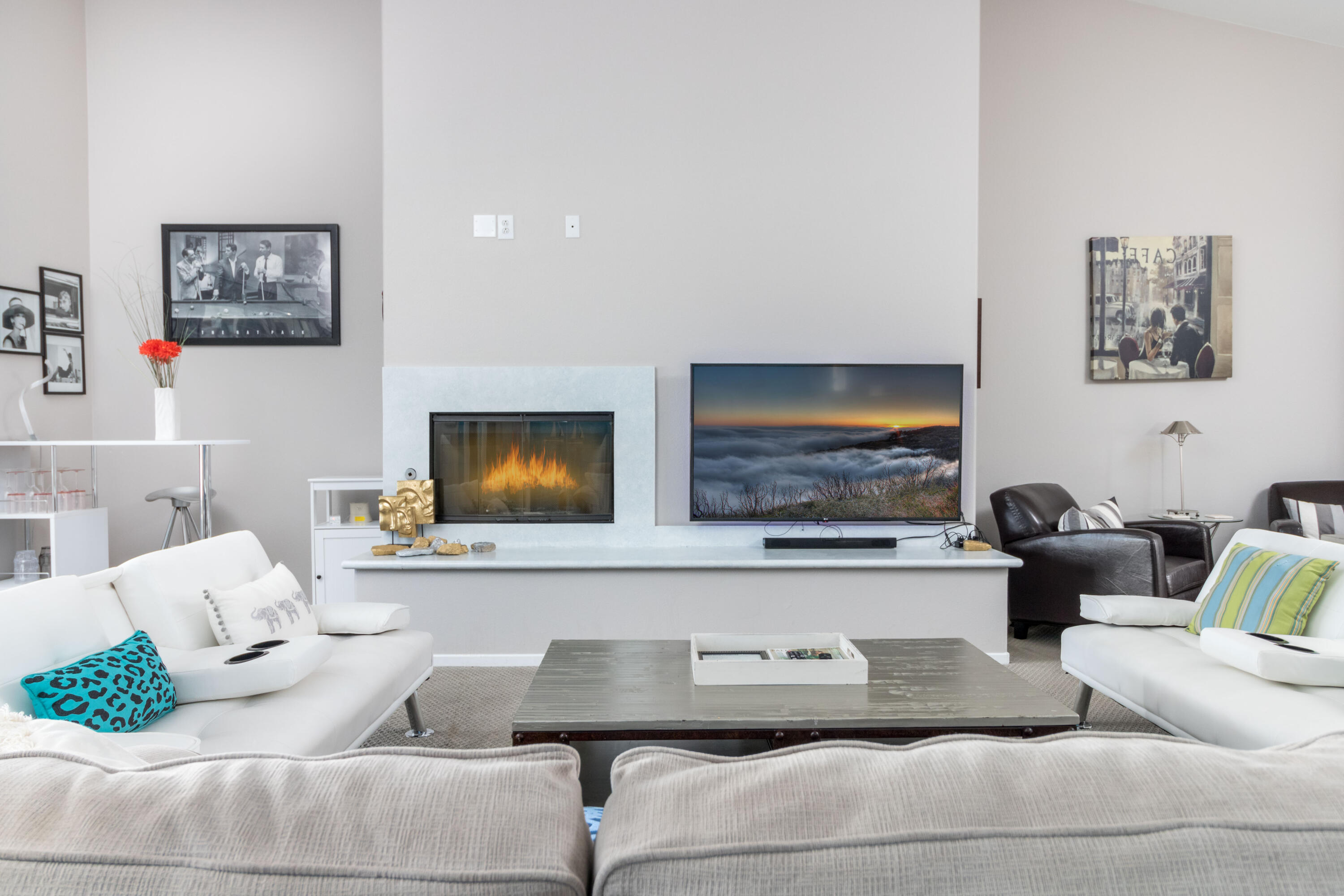 12753 Mountain View Road Desert Hot Springs, CA 92240 - Photo 11 of 45 a living room with furniture and a flat screen tv