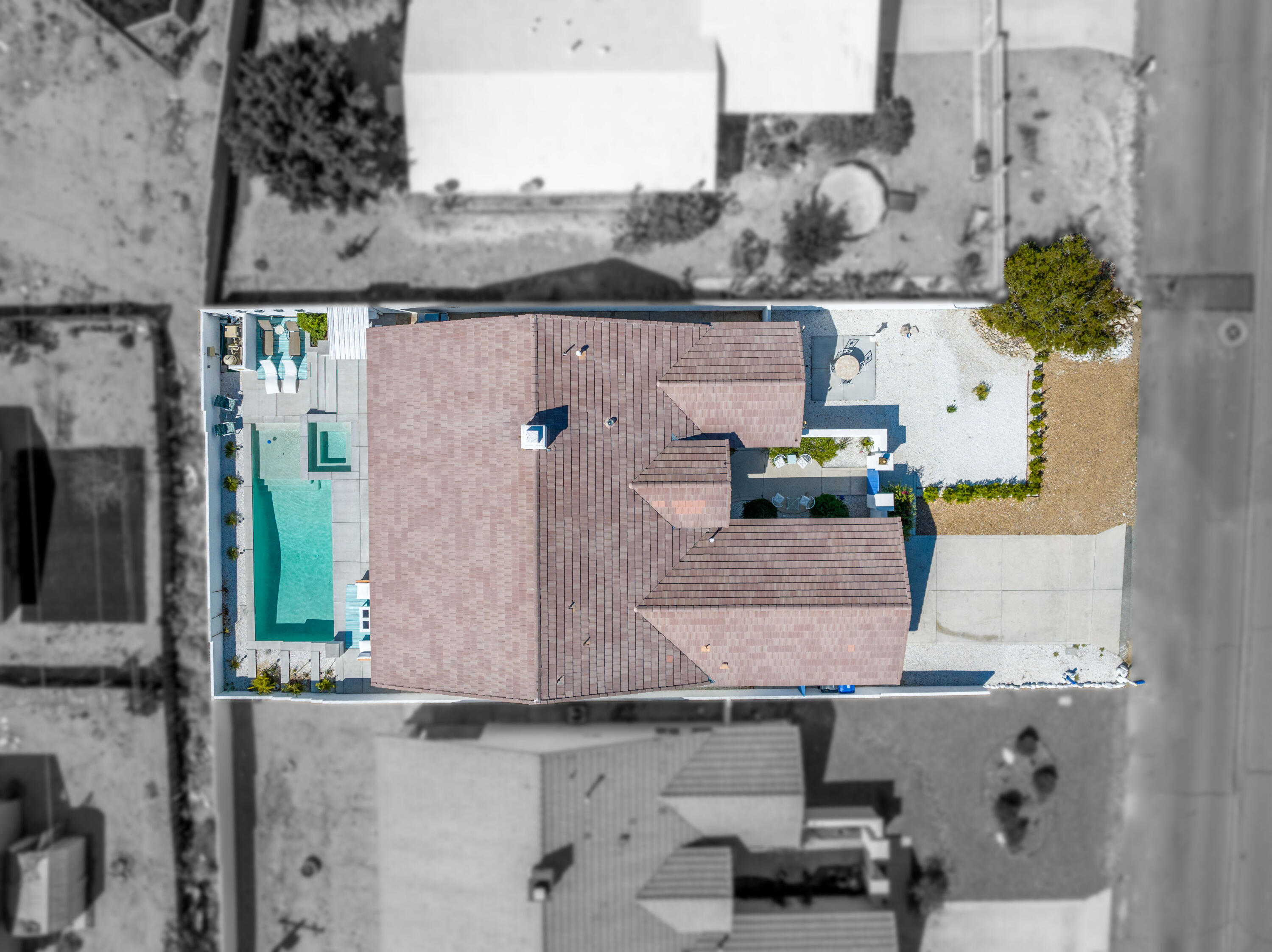 12753 Mountain View Road Desert Hot Springs, CA 92240 - Photo 45 of 45 an aerial view of residential houses with outdoor space