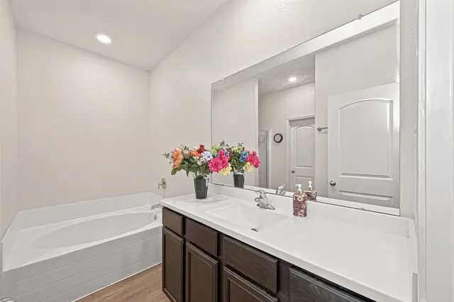 a bathroom with a sink and a bathtub