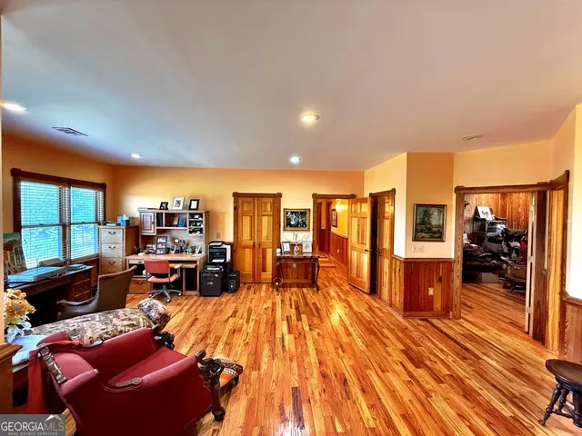 a room with gym equipment