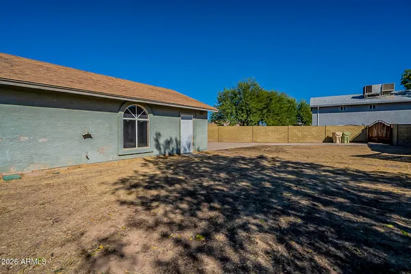 a backyard of a house