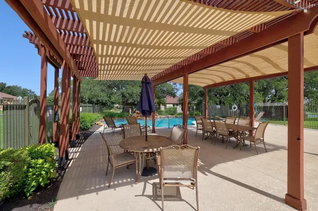 a view of outdoor space yard deck patio and swimming pool