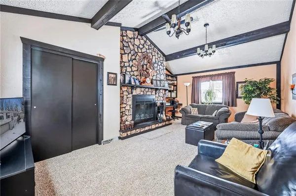 a living room with furniture