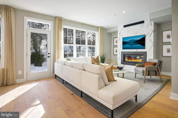 a living room with furniture
