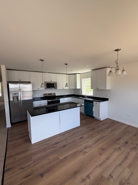1015 Market Street DeKalb, IL 60115 - Photo 5 of 9 a large kitchen with kitchen island a sink dishwasher stove and oven with wooden floor
