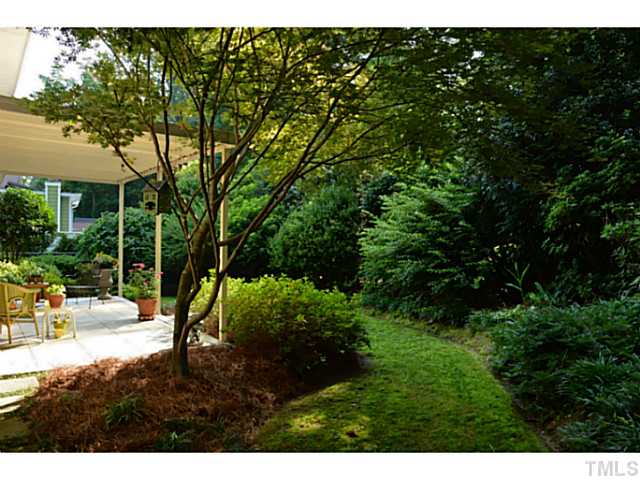3700 Swann Street Raleigh, NC 27612 - Photo 16 of 20 As you leave the stone patio and enter the rear yard, you're greeted by a lovely grass path.