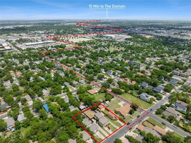 an aerial view of multiple house