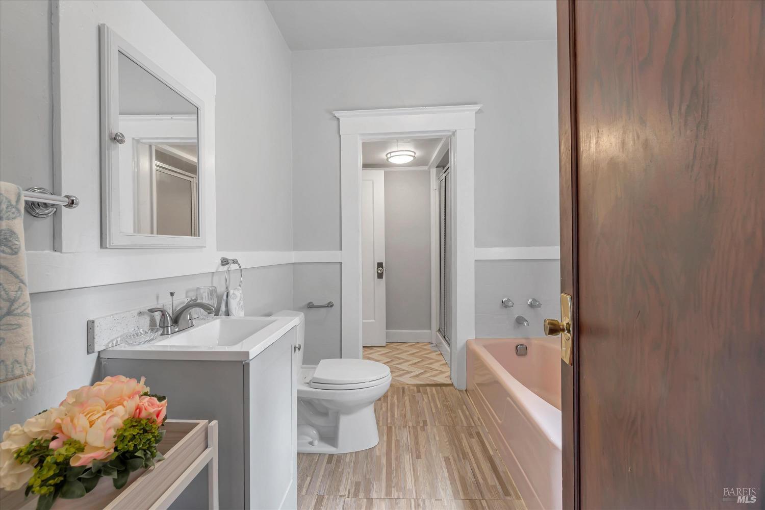 7 Bayview Street San Rafael, CA 94901 - Photo 32 of 79 a bathroom with a sink toilet and shower